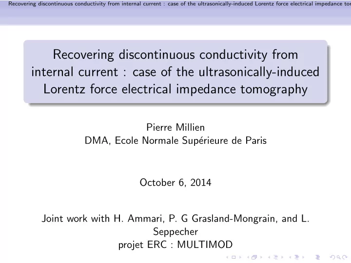 recovering discontinuous conductivity from internal