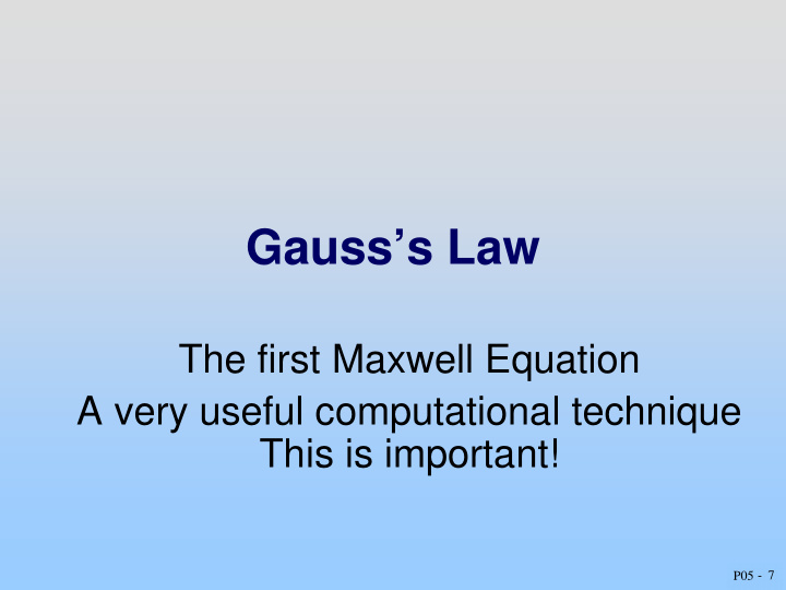 gauss s law