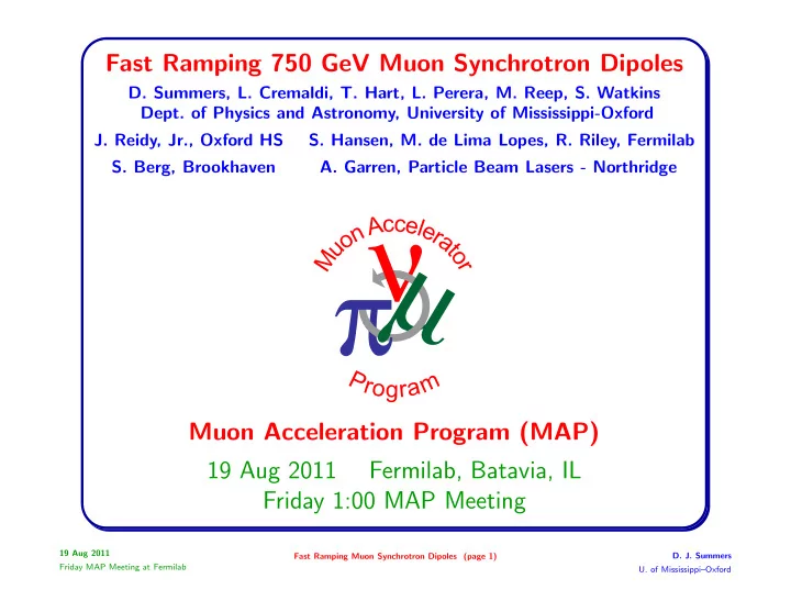 fast ramping 750 gev muon synchrotron dipoles
