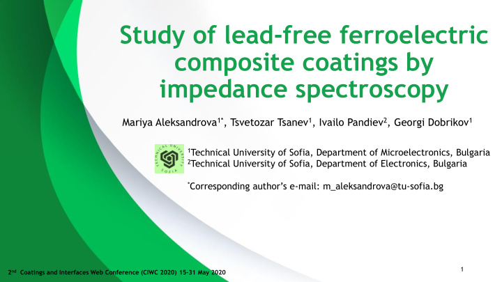 study of lead free ferroelectric composite coatings by