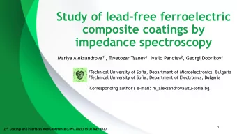 Study of lead-free ferroelectric  composite coatings by  impedance spectroscopy Mariya Aleksandrova
