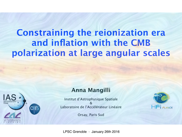 constraining the reionization era and inflation with the