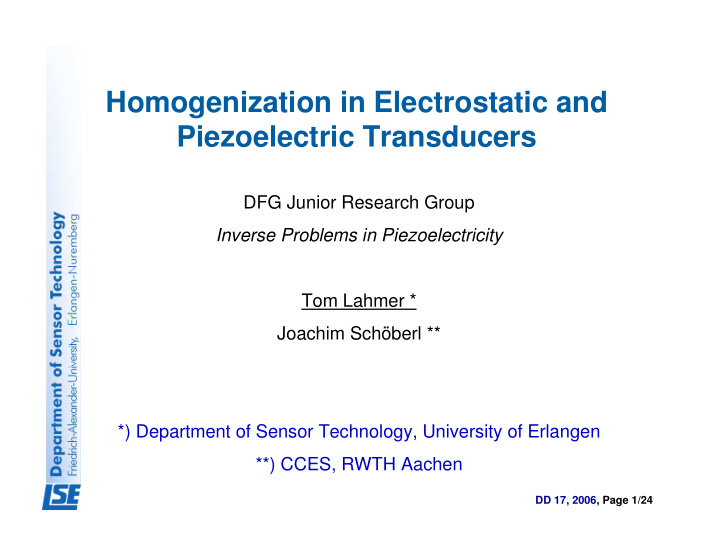 homogenization in electrostatic and piezoelectric