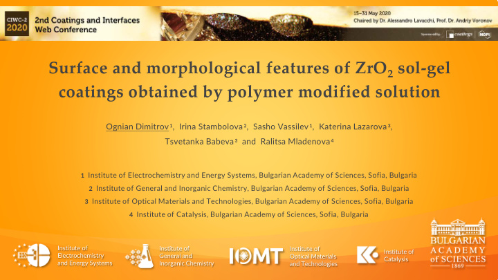 surface and morphological features of zro 2 sol gel
