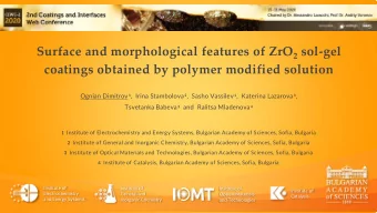 Surface and morphological features of ZrO 2 sol-gel  coatings obtained by polymer modified solution