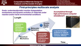 First-princ  principles  iples multi  tiscale  cale an  anal  alysis  Length  Kinetic  Chemic
