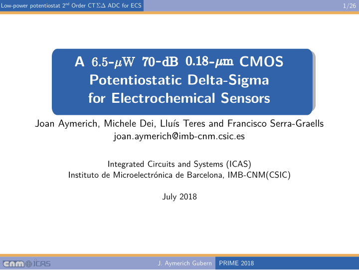 a cmos potentiostatic delta sigma for electrochemical