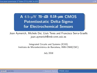 A                             CMOS  Potentiostatic Delta-Sigma  for Electrochemical Sensors  Joan