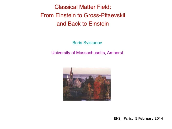 classical matter field