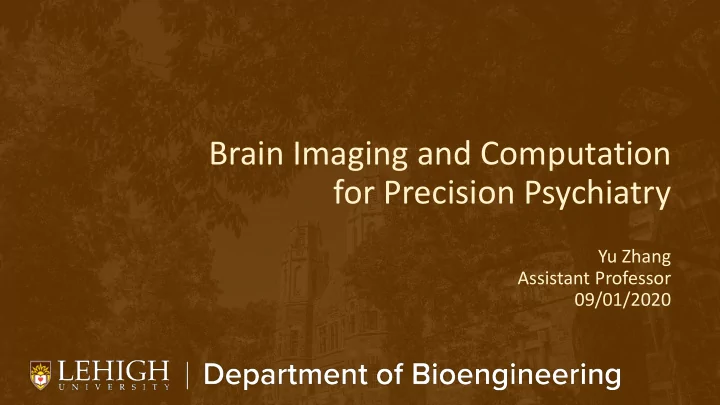 for precision psychiatry