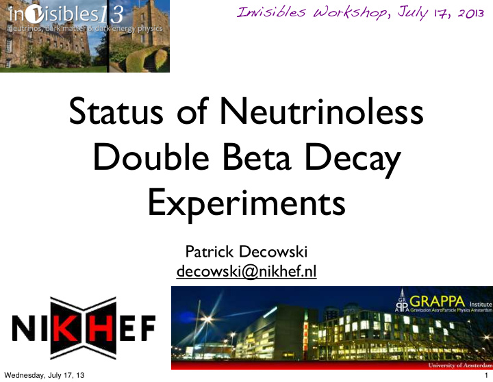 status of neutrinoless double beta decay experiments