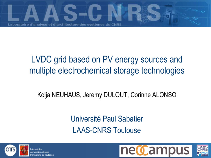 lvdc grid based on pv energy sources and multiple