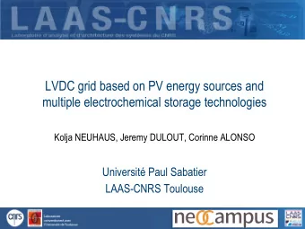 LVDC grid based on PV energy sources and  multiple electrochemical storage technologies  Kolja