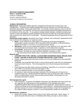 Professor of Medicine Director, Inpatient Diabetes University of California, San Francisco