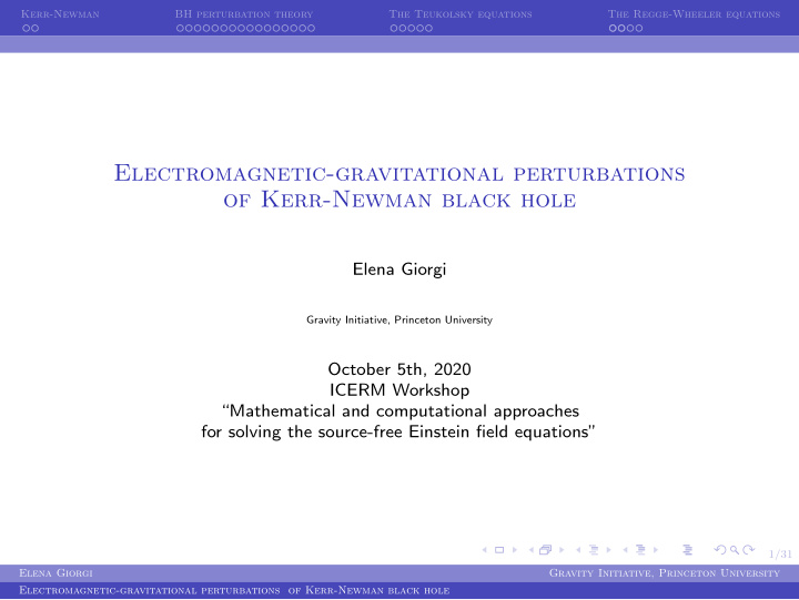 electromagnetic gravitational perturbations of kerr
