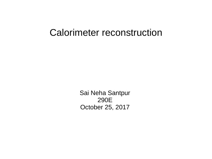 calorimeter reconstruction