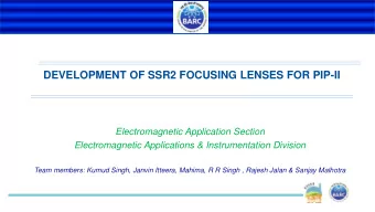 DEVELOPMENT OF SSR2 FOCUSING LENSES FOR PIP-II  Electromagnetic Application Section