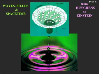 from  WAVES, FIELDS  HUYGHENS  &amp;  to  SPACETIME  EINSTEIN  PCES  3.2  THE ADVENT of the  FIELD