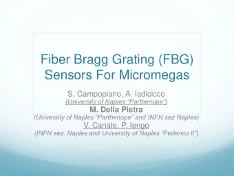 Fiber Bragg Grating (FBG)  Sensors For Micromegas  S. Campopiano, A. Iadicicco (University of