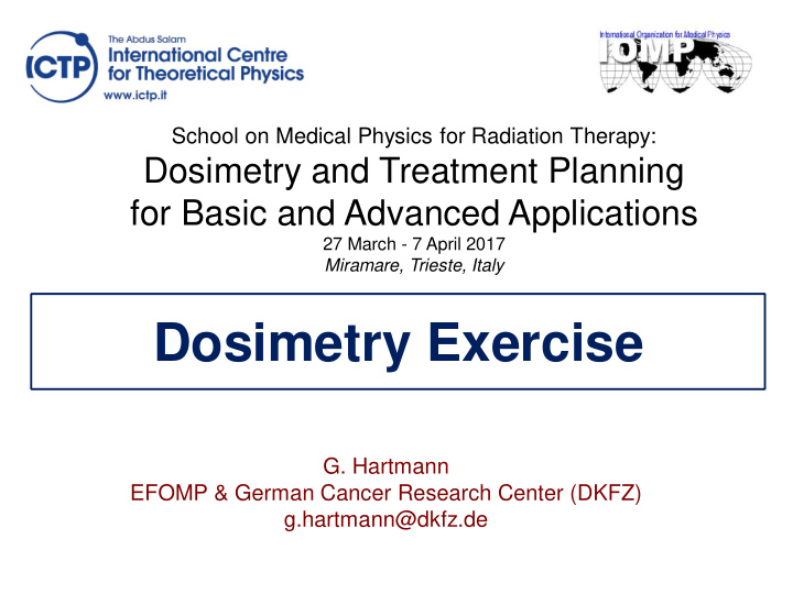 dosimetry exercise