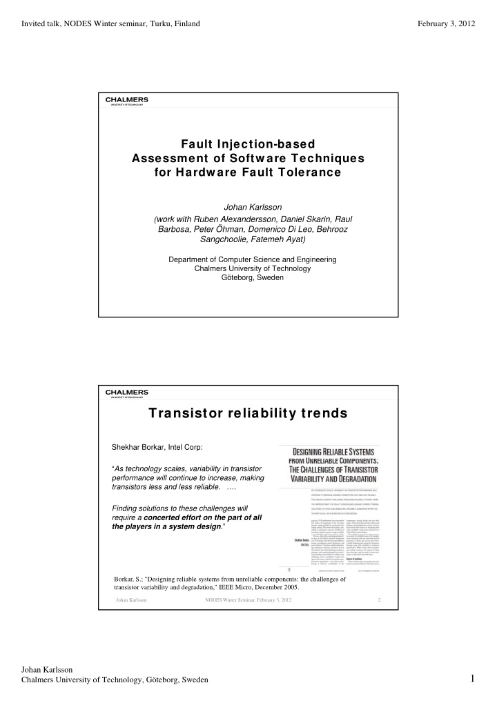 transistor reliability trends