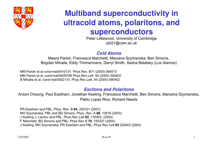 multiband superconductivity in ultracold atoms polaritons