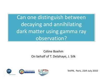 Can one distinguish between  decaying and annihilating  dark matter using gamma ray  observation?