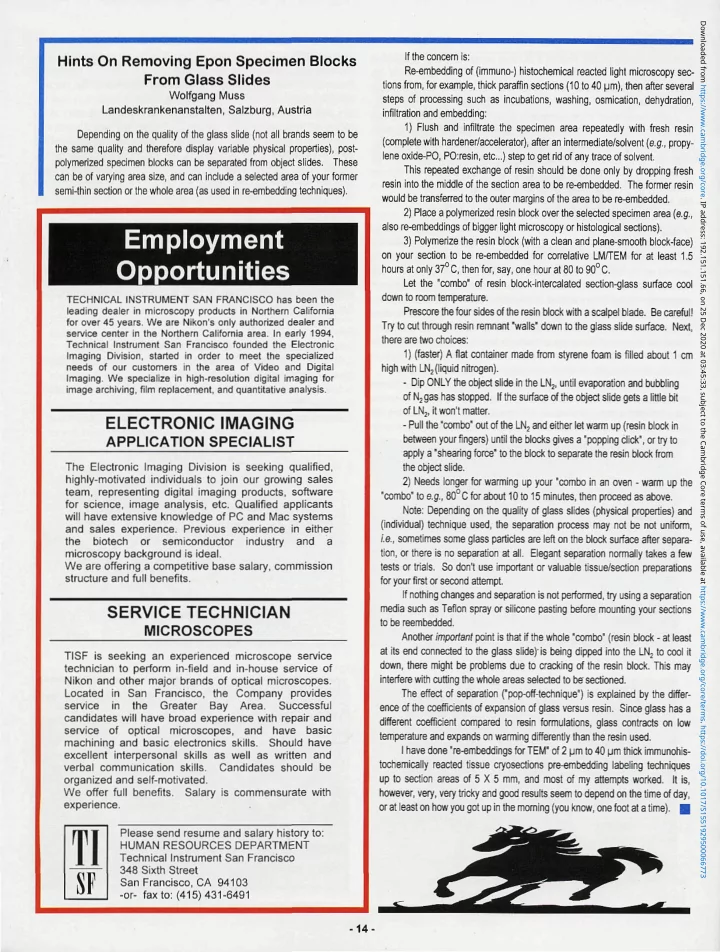 employment