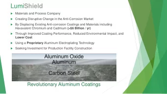 Lumi Shield  Materials and Process Company  Creating Disruptive Change in the Anti-Corrosion