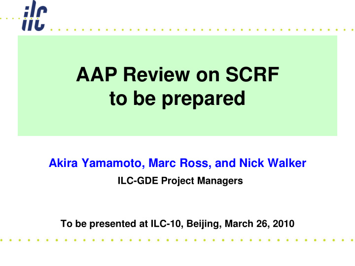aap review on scrf to be prepared