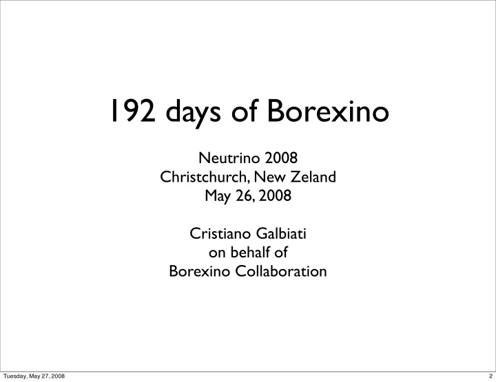 192 days of borexino