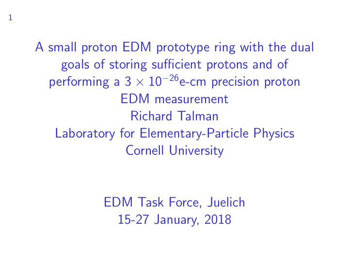a small proton edm prototype ring with the dual goals of