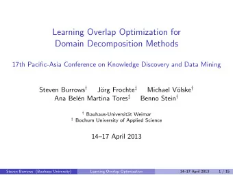Learning Overlap Optimization for  Domain Decomposition Methods  17th Pacific-Asia Conference on