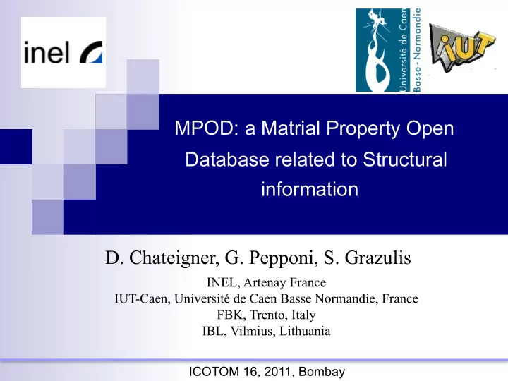 mpod a matrial property open database related to