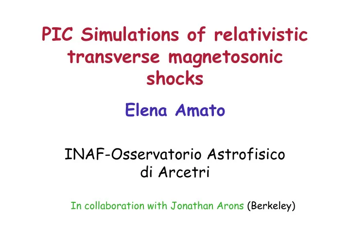pic simulations of relativistic transverse magnetosonic