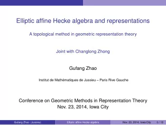 Elliptic affine Hecke algebra and representations  A topological method in geometric representation