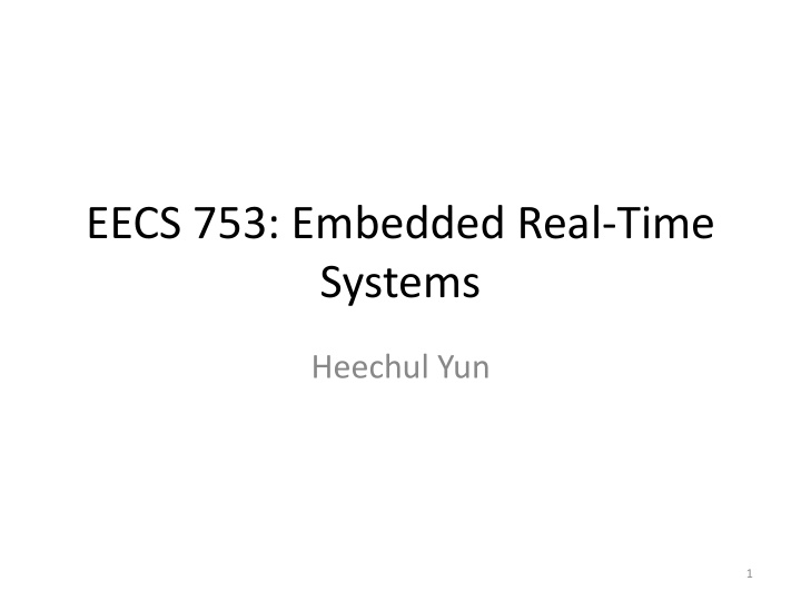 eecs 753 embedded real time