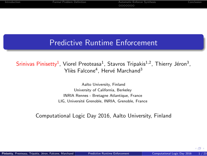 predictive runtime enforcement