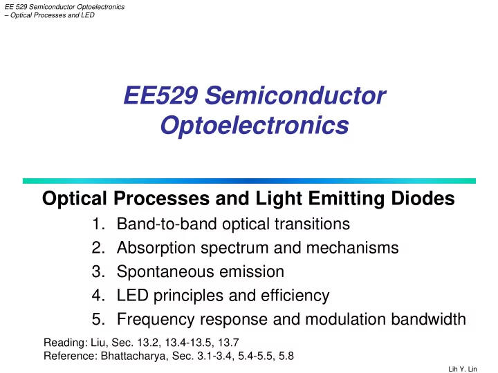 ee529 semiconductor optoelectronics