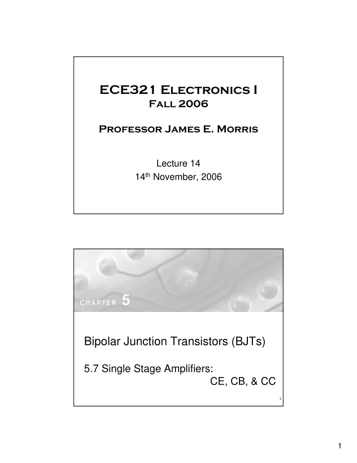 ece321 electronics i