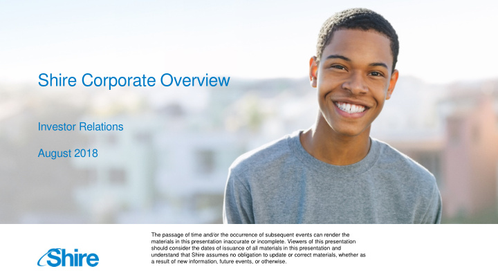 shire corporate overview