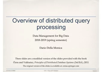Overview of distributed query  processing  processing