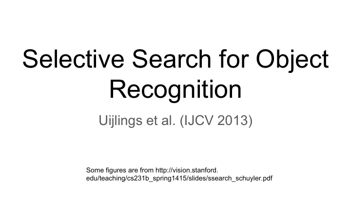 selective search for object recognition