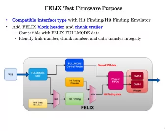FE  FELI  LIX Tes  est Fi  Firmware Purpos  ose type with Hit Finding/Hit Finding Emulator  Com