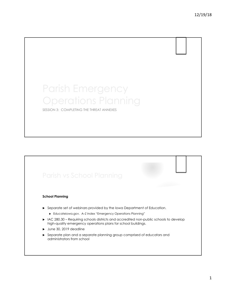 parish emergency operations planning