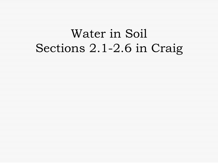 sections 2 1 2 6 in craig outlines