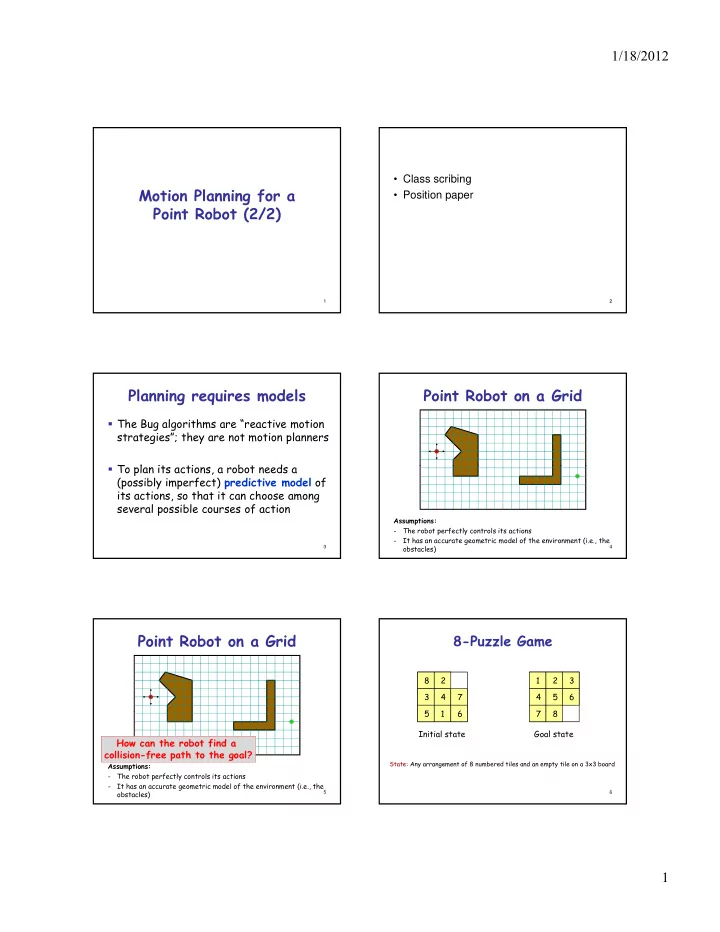 motion planning for a