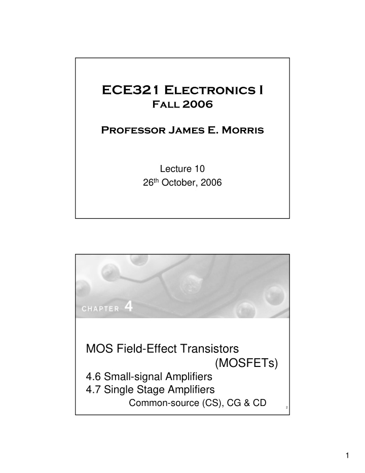 ece321 electronics i