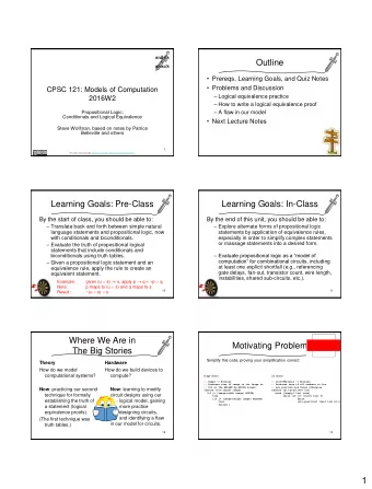 1 Problem :  Outline  4-Segment LED Display  Prereqs, Learning Goals, and Quiz Notes Problem :