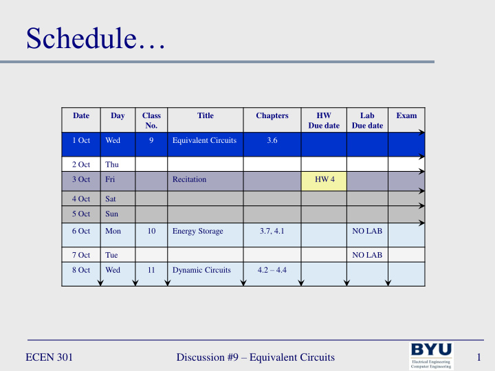 schedule